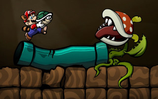 Cartoon character climbing wall giant - giant free wallpaper