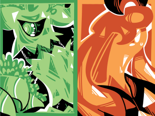 Abstract plants animals series color - a series free wallpaper