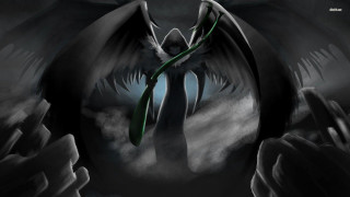 Demon wings green staff black - wing free wallpaper for desktop