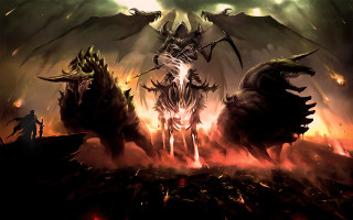 Demonic creatures field fire smoke - demonic creature free wallpaper for desktop
