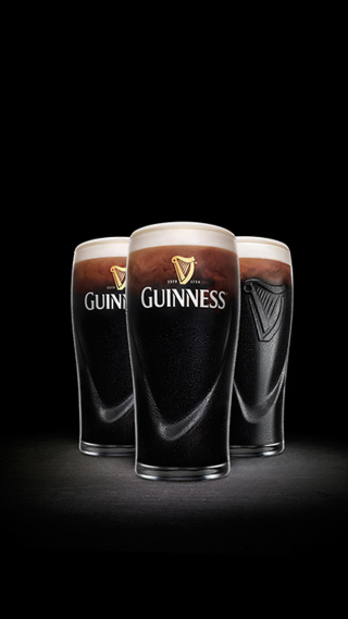 Guinness glasses black background white - product photography free wallpaper for mobile