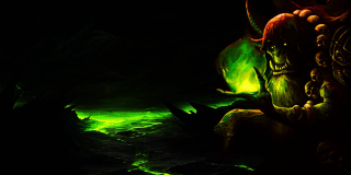 Demon dark room green light - fantasy art free wallpaper