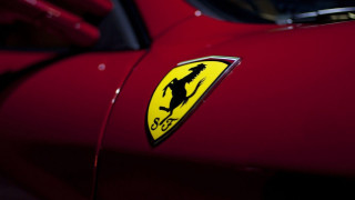 Red car yellow black logo - side window free wallpaper