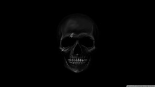 Skull dark background white left 2 - the left side of the image free wallpaper