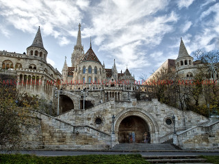 Castle staircase clock tower building - a staircase free wallpaper