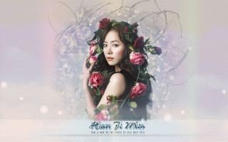Woman flowers head kim ji - her head and a name free wallpaper