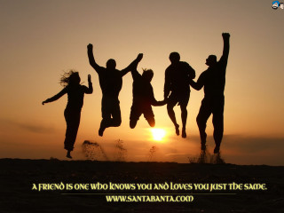 Friends jumping sunset quote smile - arthur sarkissian free wallpaper