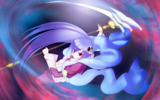 Cartoon character flying sword purple 2 - an anime free wallpaper