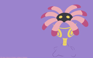 Cartoon flower black ball purple - shock art free wallpaper