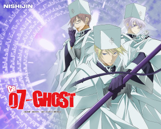 Anime characters swords purple background - a white circle free wallpaper