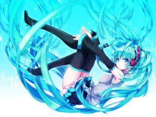Anime couple water waves bubbles - a circle free wallpaper for desktop