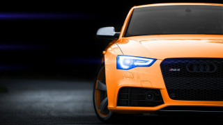 Orange car black background white 3 - a white light free wallpaper