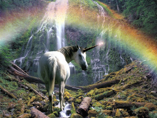 Unicorn waterfall rainbow background nature - a waterfall free wallpaper