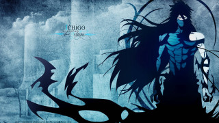 Demon hair face blue background 2 - chizuko yoshida free wallpaper