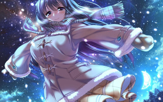 Girl dress flying arms outstretched - aimitsu free wallpaper