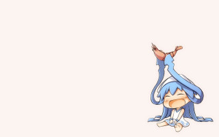 Cartoon character blue hair white - a blue tail free wallpaper