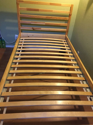 Bedframe wooden slatted headboard footboard - spectacular free wallpaper for mobile