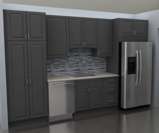 Kitchen refrigerator modern interior design - center area free wallpaper