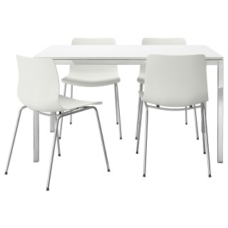 White table four chairs around - free 3d render wallpaper for tablet
