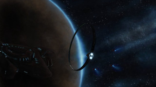 Space station satellite planet star - a distant planet in the background free wallpaper