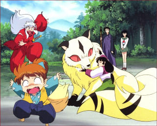 Anime characters forest trees bushes 3 - tree and bushes free wallpaper