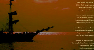 Ship ocean poem sunset hurufiyya - a ship in the ocean free wallpaper