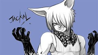 Person cat head chest hands - lineart free wallpaper for desktop