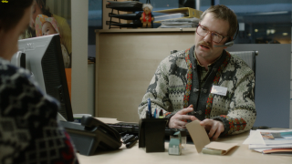 Man woman cubicle computer phone - les automatiste free wallpaper