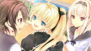 Anime girls blonde hair blue 12 - two anime girl free wallpaper