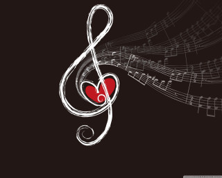 Musical note heart background music 2 - musical free wallpaper