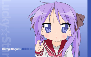 Anime girl purple hair thumbs - a thumb free wallpaper