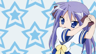 Anime girl purple hair baseball - blue eyes holding free wallpaper