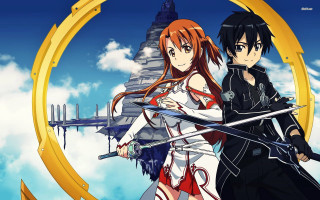 Anime characters clock swords sky - sword free wallpaper