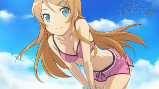 Girl bikini flying hair blowing - a girl in a bikini free wallpaper