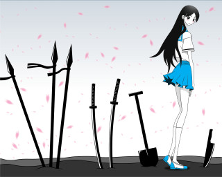 Girl tools sky pink flowers - pink flower and leaves free wallpaper