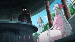 Man woman table flower castle - optical illusion free wallpaper for desktop