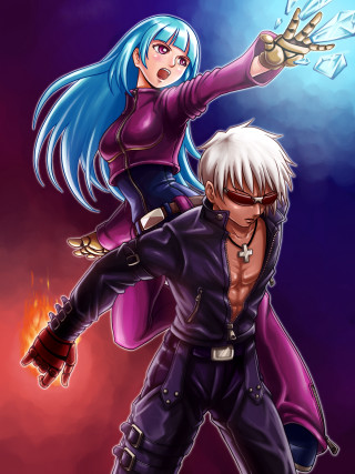 Anime couple purple black blue - anne stokes free wallpaper for mobile