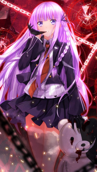 Girl teddybear redbackground stars lights - a red background free wallpaper for mobile