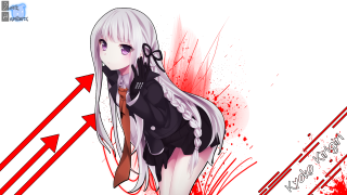 Anime girl white hair red - a red arrow free wallpaper