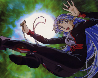 Woman flying neogeo comic bodysuit - leg free wallpaper for desktop