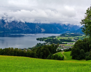 Scenic lake mountains cloudy sky 3 - scenic free wallpaper