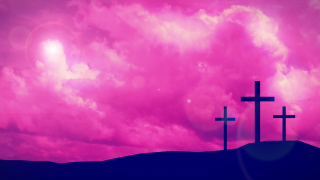 Three crosses hill pink clouds - fra angelico free wallpaper