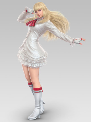 Cartoon girl white dress boots - free 3d render wallpaper for mobile