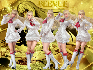 Anime girls white outfits gold - a group of anime girls free wallpaper