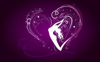 Woman dancing heart stars swirls - a heart shape free wallpaper