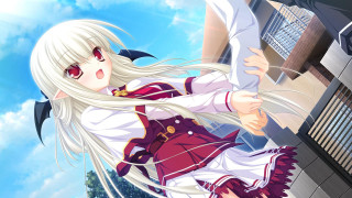 Anime girl white hair red 18 - long white hair free wallpaper