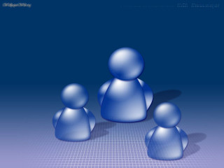 Blue people group standing background - nostalgic free wallpaper