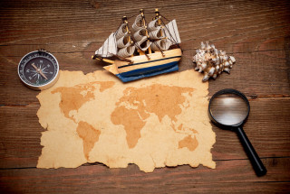 Map world adventure exploration navigation - a magnifying glass free wallpaper