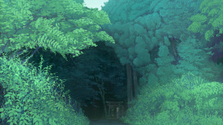 Forest bench trees painting nature - plein air free wallpaper