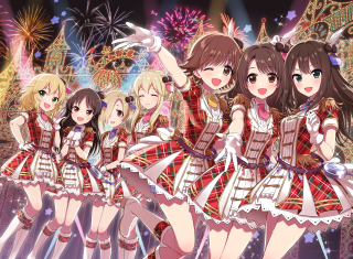 Girls school uniforms fireworks celebration - school uniform free wallpaper for desktop